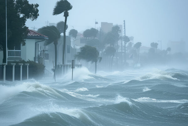 Blog - Hurricane Causing Water to Rise to Houses in a Tropical Area and Wind is Strong